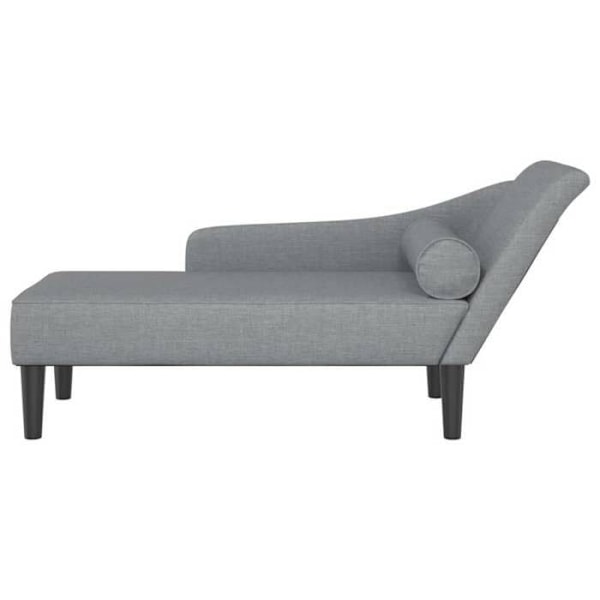 Meridienne chaise longue soffa för inomhus med ljusgrå tygkuddar DEC026073 Grå