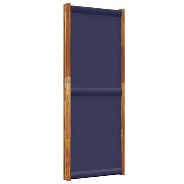 Paravent separator af rum med 3 paneler 210 x 180 cm textilene blå og træ DEC030761 Blå