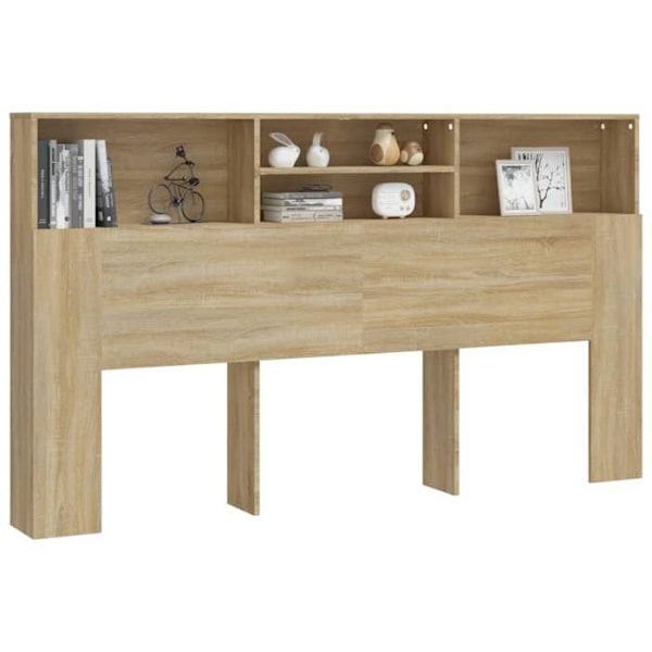 Sängynpääty säilytyksellä, sänkyvaruste, yöpöytä, hylly 180 x 19 x 103,5 MDF, tammenväri