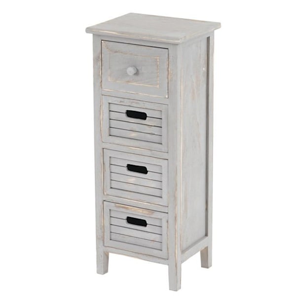 Kommode møbel med 4 skuffer 74x30x25 cm vintage grå vintage 04_0006533 Grå