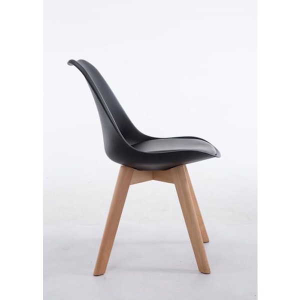 Ruokapöydän tuoli x1 skandinaavinen design PVC:stä ja mustasta muovista, 4-jalkainen vaaleasta puusta 10_0003269 kastanj