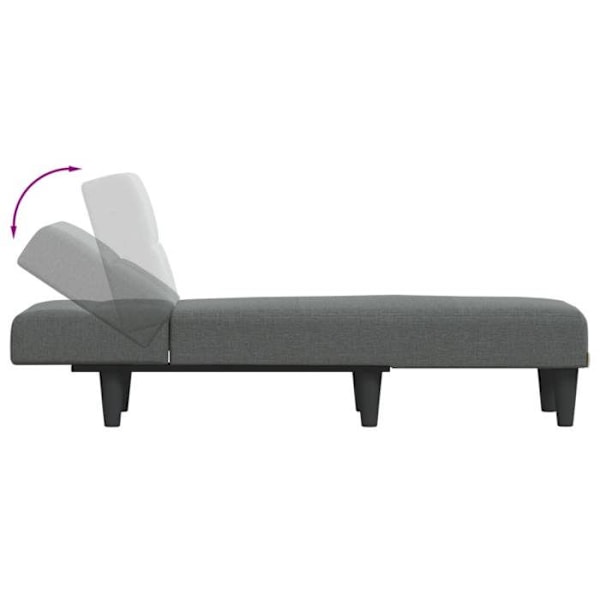 Meridienne chaise longue för inomhus tre positioner omvandlingsbara i mörkgrått tyg DEC026179 Grå
