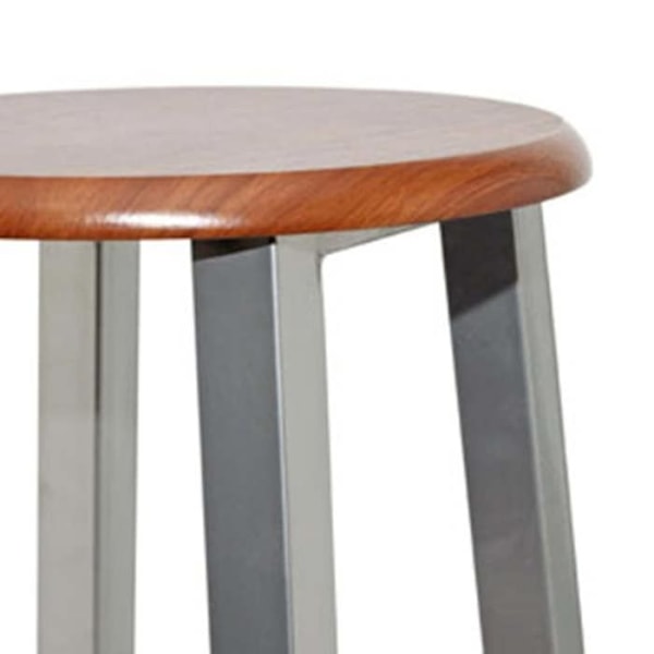 Set med 4 barstolar höga stolar i silverfärgad stål + MDF DEC029905 Silver