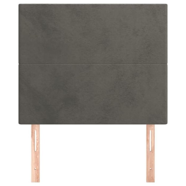 Huvudgavel sängaccessoar sovrum möbel 2 delar 80 x 5 x 78/88 grått sammetsmaterial