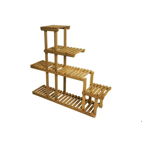 växthylla i trappform, blomstödsställ, 5 hyllor, 95 x 105 x 25 cm, utomhus, furu, brun, 04_0008697 kastanj