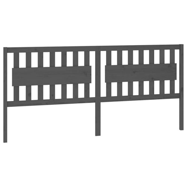 Hovedgærde til seng til soveværelse møbel 205,5 x 4 x 100 cm grå fyrretræ TDL0203331