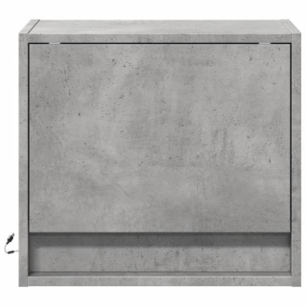 Sæt af 2 væghængte natborde med LED-lys 45 x 31 x 40,5 cm grå ingeniørtræ DEC036154 kastanj