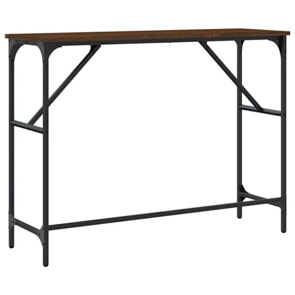 Moderne entrekonsol møbel, sidebord 100 x 32 x 75 cm, brun ingeniørtræ og metal DEC031834 kastanj