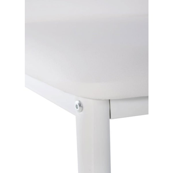 Matsalsstol x1 klassisk design i vit PVC med ben i vit metall 10_0002090 Vit