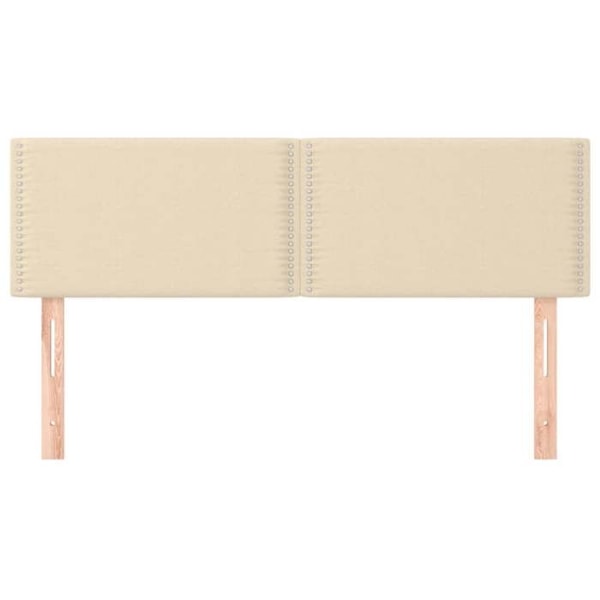 Hovedgavl til seng, soveværelse, møbel i 2 dele 72 x 5 x 78/88 cm, creme stof TDL0206501 Grädde