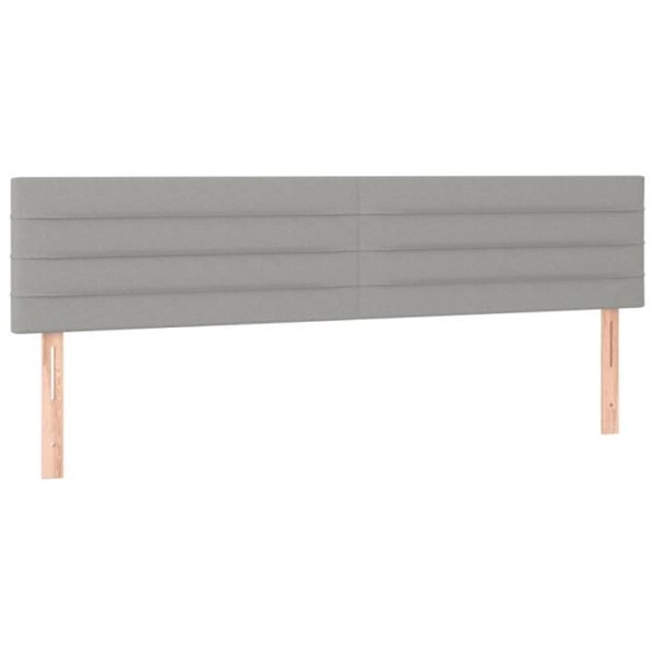 Huvudgavel - Ej specificerat - 200x5x78/88 cm - Ljusgrått tyg - Färgglad LED - Samtida design Ljusgrått