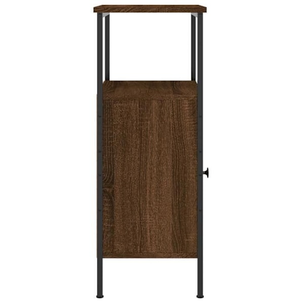 Yöpöytä, jossa on ovi ja säilytystila, mitat 41 x 31 x 80 cm, ruskea ingenieuripuu ja rauta DEC033770 kastanj