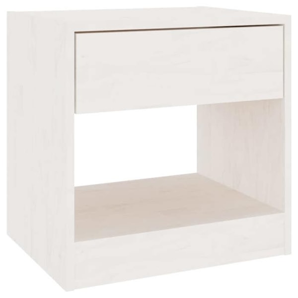 Yöpöytä avonaisella osastolla ja laatikolla 40 x 31 x 40 cm valkoista mäntyä DEC033344 Vit