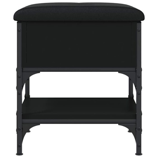 Skoopbevaringsbænk 42 x 42 x 45 cm sort ingeniørtræ metalramme DEC024915 kastanj