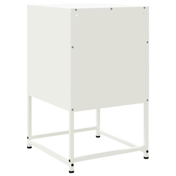 Sæt af 2 natborde med skuffe og åbent rum 36 x 39 x 60,5 cm hvid stål DEC034870 Vit