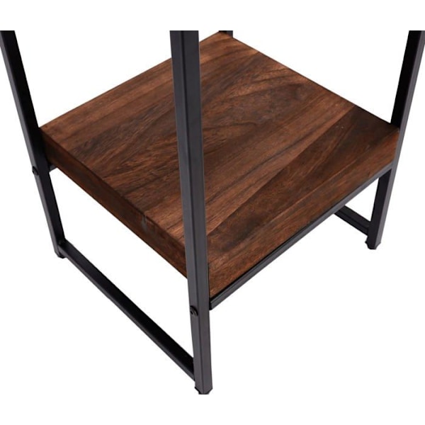 Plantesupport, blomsterhylde, sidebord i metal MDF mørkebrun 101