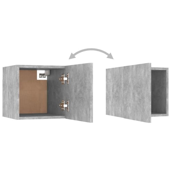 Væghængt natbord med opbevaringsrum med dør 30,5 x 30 x 30 cm gråt ingeniørtræ DEC033965 kastanj