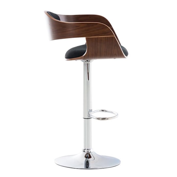 Pakke med 2 design barstole i skandinavisk stil i sort stof med struktur i valnøddefarvet træ 10_0004248 kastanj