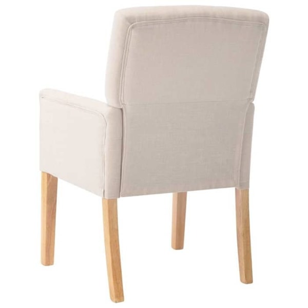 4 kpl beige kangastuolien ruokapöydän tuoleja, joissa on käsinojat ja puujalat DEC025460 Beige