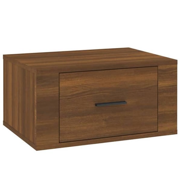 Væghængt natbord med skuffe 50 x 36 x 25 cm brun ingeniørtømmer DEC034276 kastanj