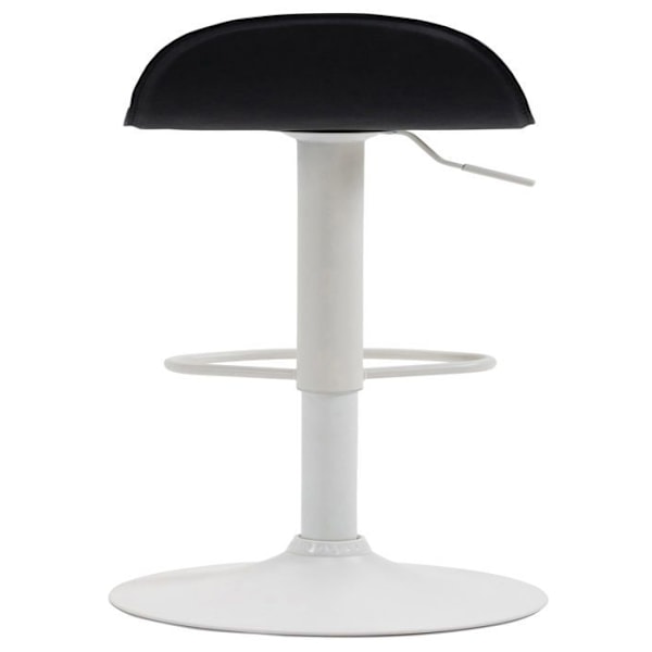 2 kpl baarijakkaroita, joissa musta PVC-jalkatuki ja valkoinen trumpettijalka 10_0004262 Vit