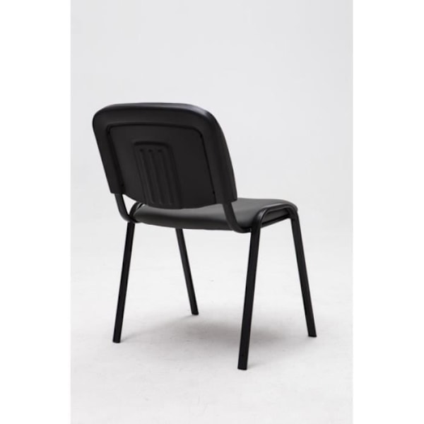 Besökstol - Décoshop26 - BUR10069 - Klädd sits och ryggstöd - Syntetisk läder - Grå