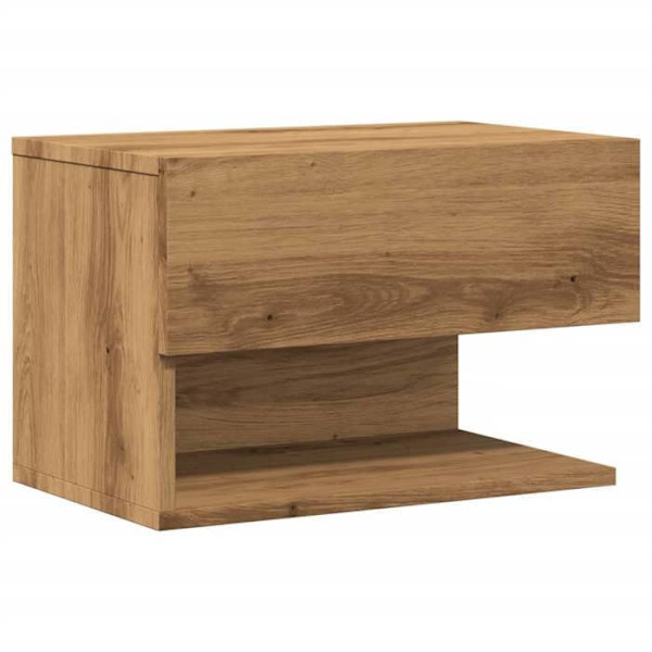 Væglampebord med skuffe og hylde 46 x 29,5 x 30 cm ingeniørtræ, egefarve DEC034244 kastanj
