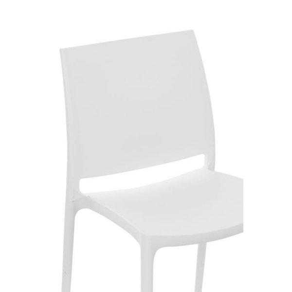 Hvid plast have stol med enkelt design, stabelbar