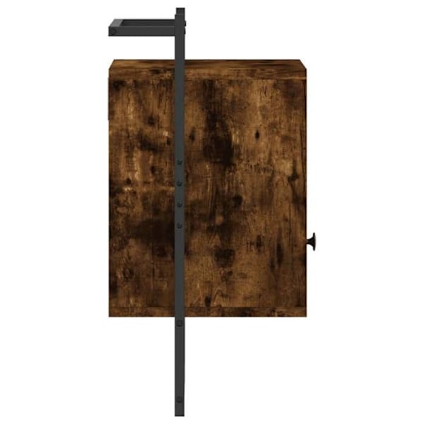 Sæt med 2 vægmonterede natborde med skuffe og rum 40 x 30 x 61 cm i brunt ingeniørtræ og metal DEC034153 kastanj
