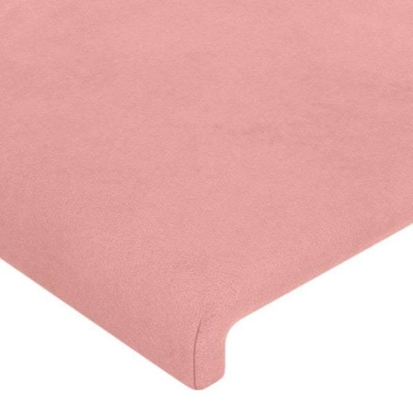 Hovedgærde til seng til soveværelse møbel med sidekant 103 x 23 x 118/128 Plysset stof i rosa