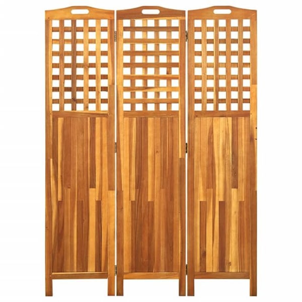 Kolme paneelin huoneenjakaja 121 x 2 x 170 cm akasiapuusta ruskea DEC030720 kastanj