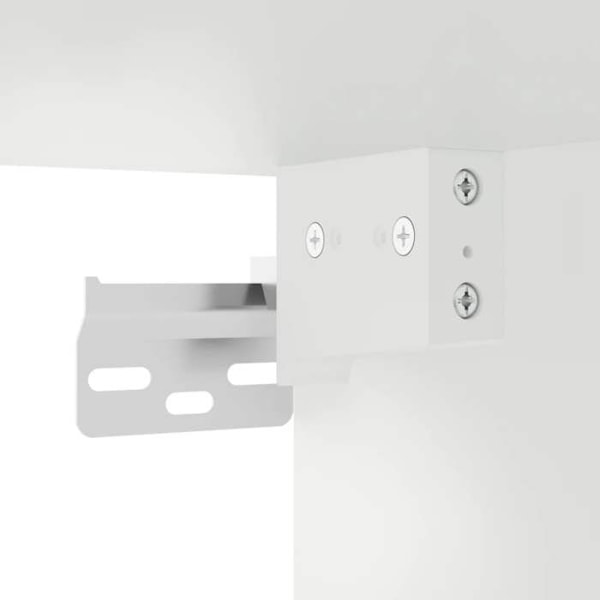 Væghængt natbord med LED-lys 41 x 31 x 45 cm i hvidt ingeniørt træ DEC034165 Vit