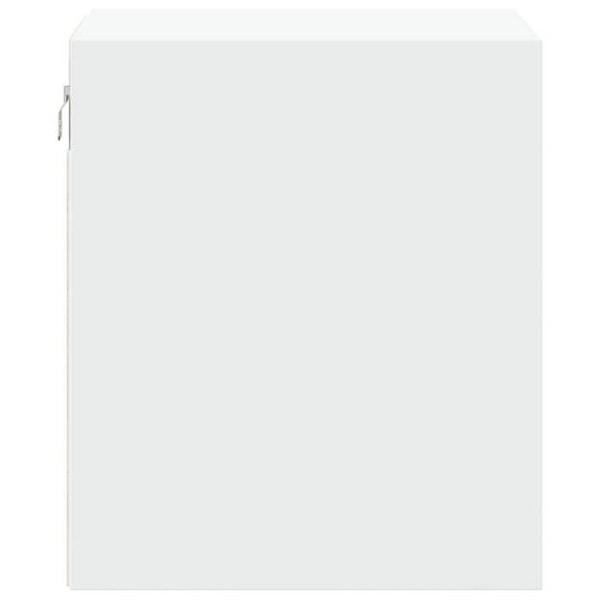 Væghængt natbord med LED-lys og skuffe 50 x 34 x 40 cm i hvidt ingeniørtræ DEC034168 Vit