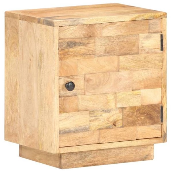 Natbord med opbevaringsrum med dør 40 x 30 x 45 cm mangotræ med naturlig træfinish DEC032922 kastanj