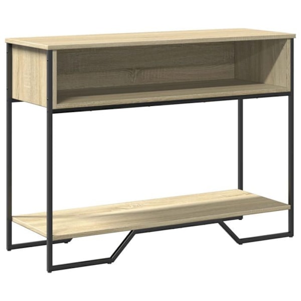 Praktisk console sidobord med förvaringsfack 100 x 35 x 74,5 cm ingenjörsträ färg ek och metall DEC031 kastanj