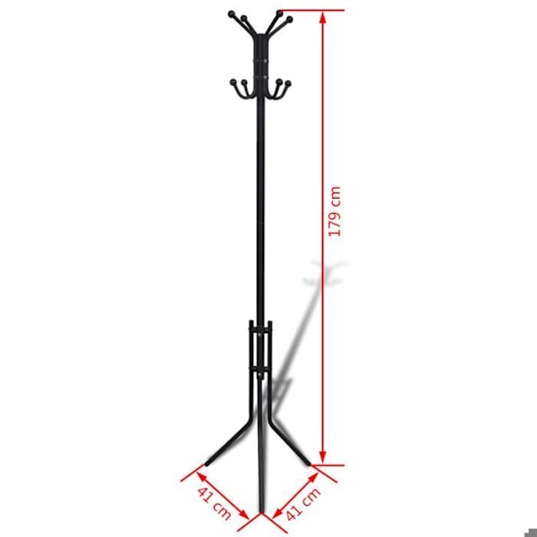 Frittstående klädhängare - Svart - Metall - Klassisk design - Inomhusbruk - Unisex Svart