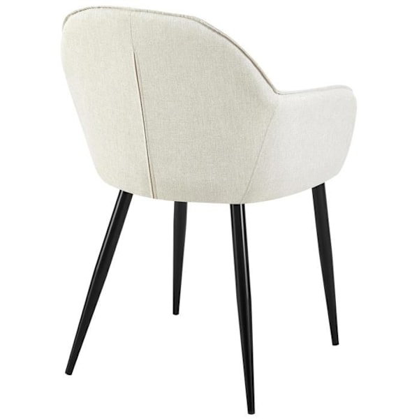 Sæt med 2 spisestole med armlæn i moderne design og komfortabelt cremefarvet stof og sorte træben 10_0001604 kastanj