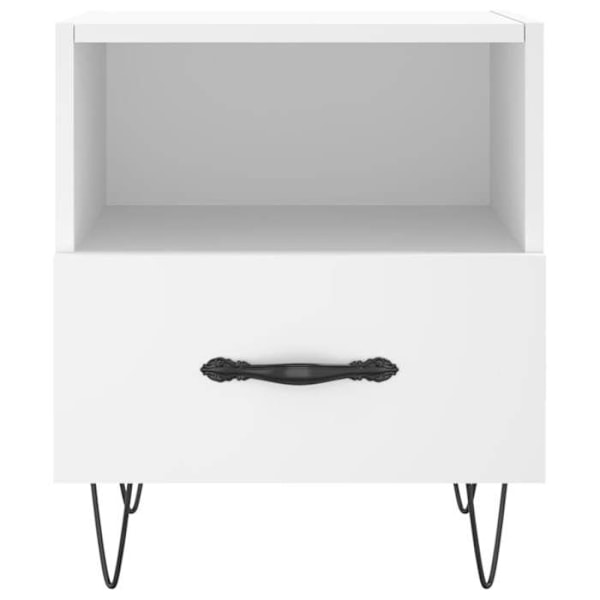 Sæt af 2 natborde med skuffe og åbent rum 40 x 35 x 47,5 cm hvidt ingeniørtræ DEC034922 Vit