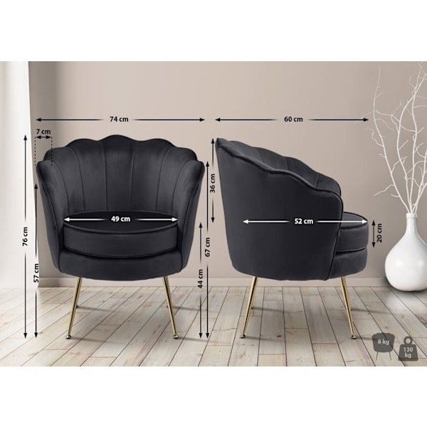 Lounge stol i chai Svart