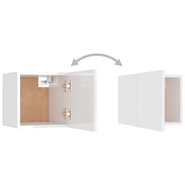 Væghængt natbord med rum og dør 30,5 x 30 x 30 cm hvidt ingeniørtræ DEC033436 Vit