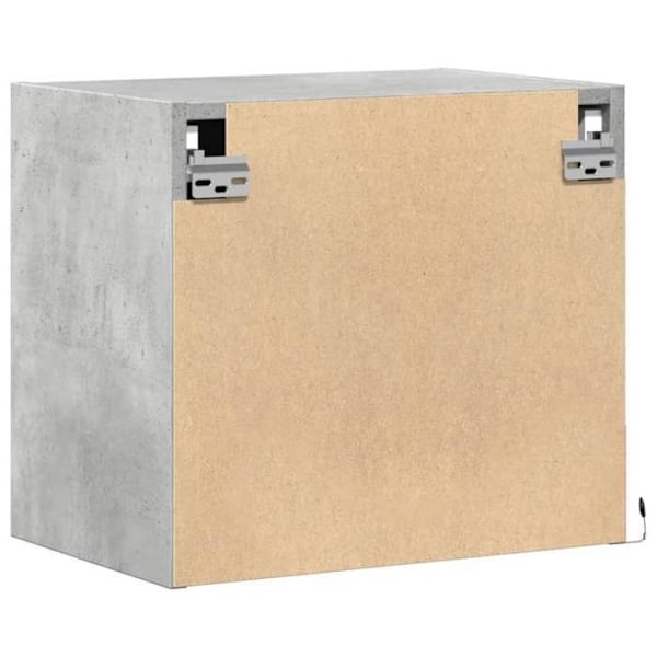 Sæt af 2 væghængte natborde med LED-lys 45 x 31 x 40,5 cm grå ingeniørtræ DEC036154 kastanj