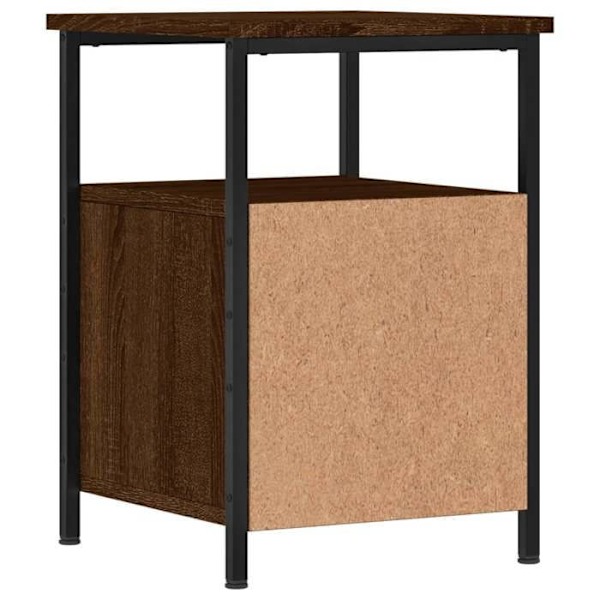 Sæt af 2 natborde med to skuffer og hylde 34 x 35,5 x 50 cm ingeniertræ brun og jern DEC035825 kastanj