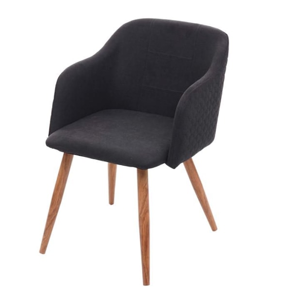 Retro design matstol med armstöd i kolgrå tyg