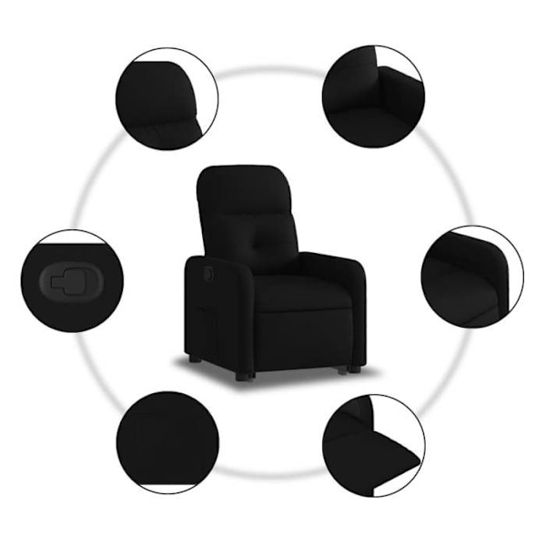 TV-lænestol med komfortabel polstring og elektrisk løftefunktion i sort stof DEC028115 Svart