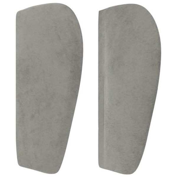 Huvudgavel till sovrum, inredning med sängklädsel, tuftad möbel med sidoflik 163 x 23 x 78/88 grå ljust sammet