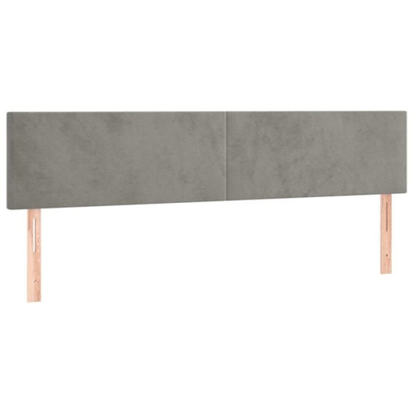 Sengegavl tilbehør til soveværelse møbel i 2 dele 90 x 5 x 78/88 cm lysegrå velour TDL0206403 Grå