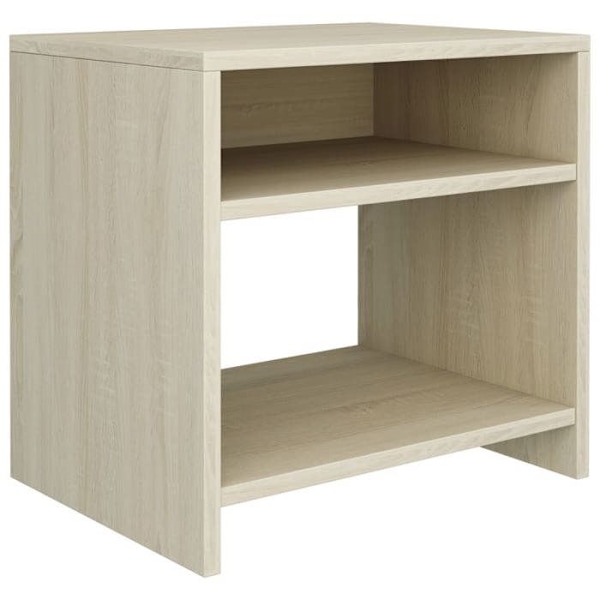 Set med 2 sängbord med öppen förvaring 40 x 30 x 40 cm ingenjörsträ färg ek DEC035876 kastanj