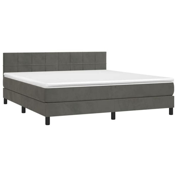 Sängram LED - Ej specificerad - 160x200 cm - Mörkgrå sammet - 2 platser - Modern design Mörkgrå