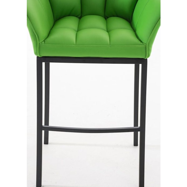 Baari stool, korkea kaksiosainen tuoli, neliömäinen PVC-istuin vihreä, 4 tukevat jalkaa mustasta metallista 10_0004687 Metall