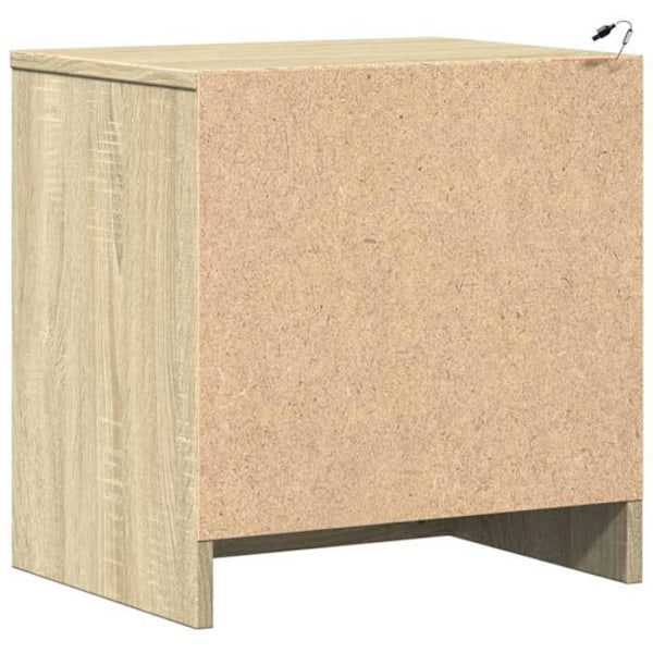 Bäddbord med lådor och LED i ingenjörsträ, färg ek DEC032773 kastanj